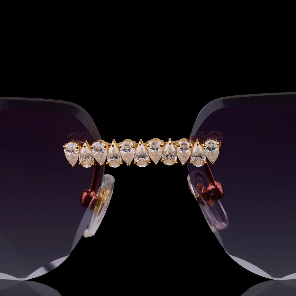Luxury Gold Pear Cut Moissanite Sunglasses