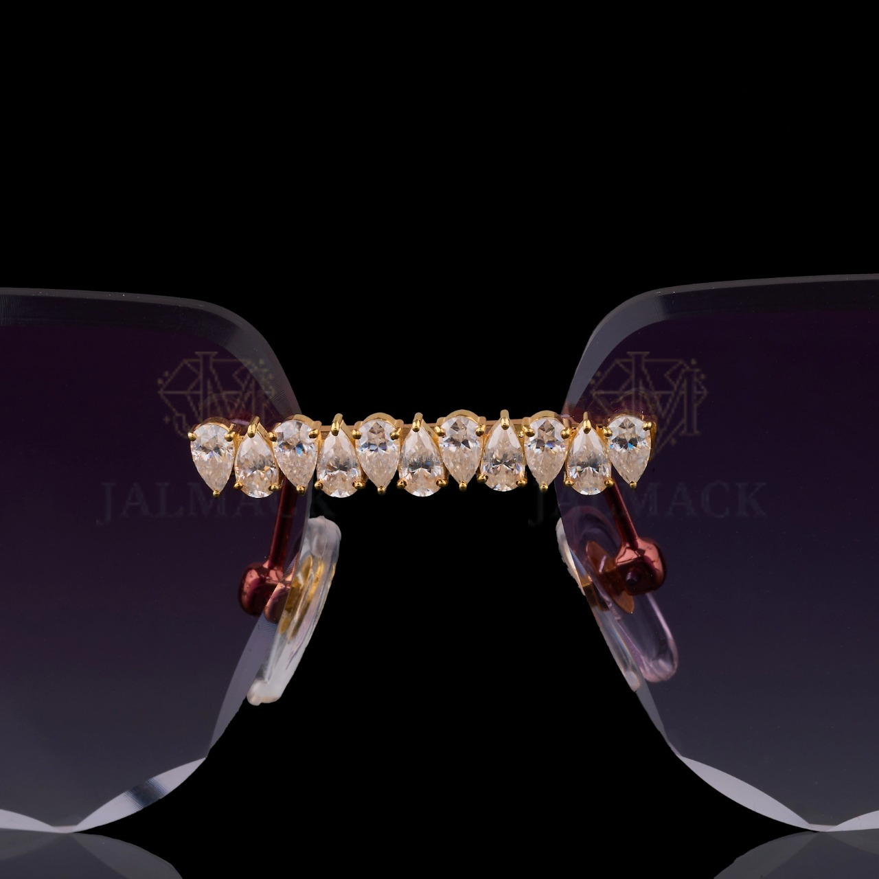 Luxury Gold Pear Cut Moissanite Sunglasses