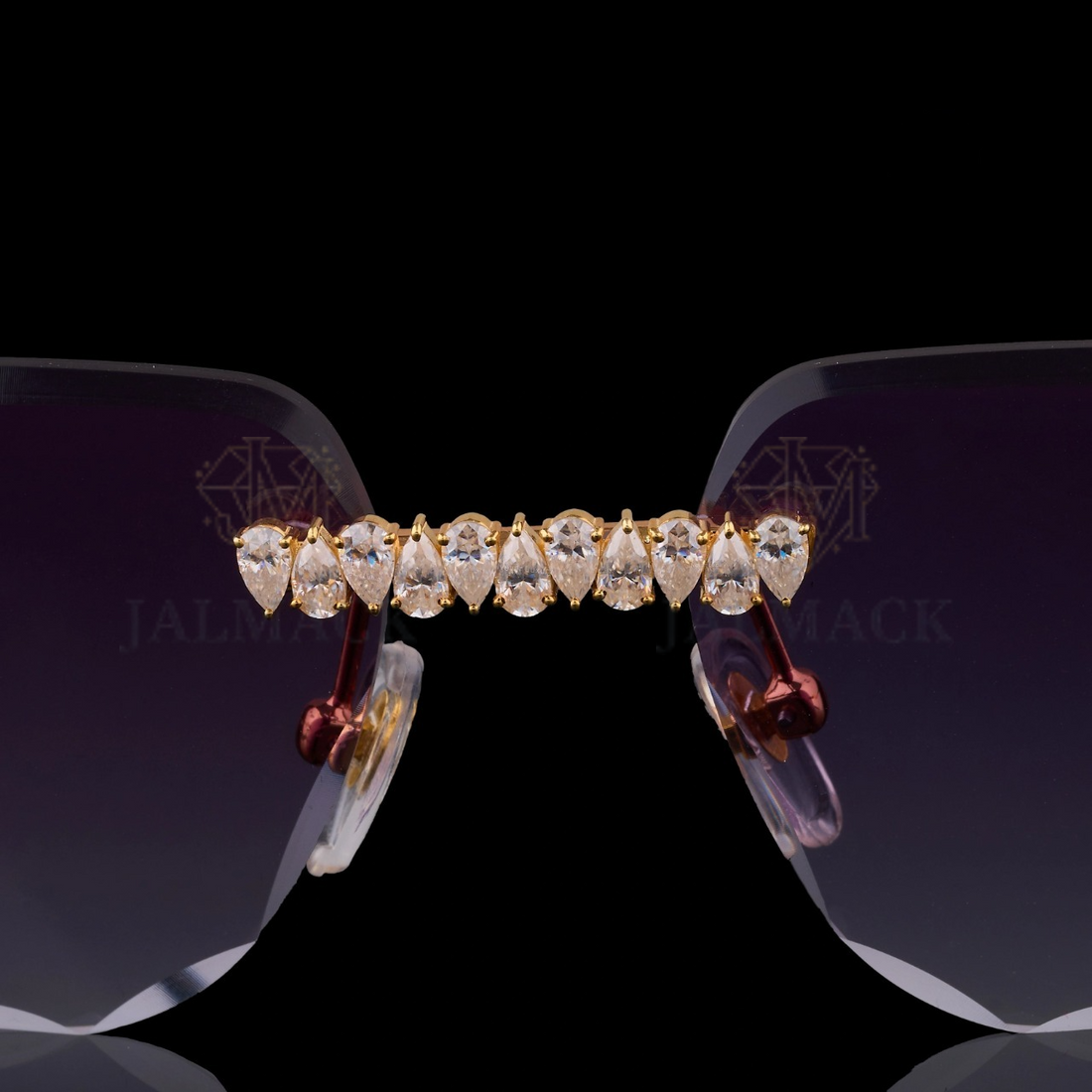Luxury Gold Pear Cut Moissanite Sunglasses