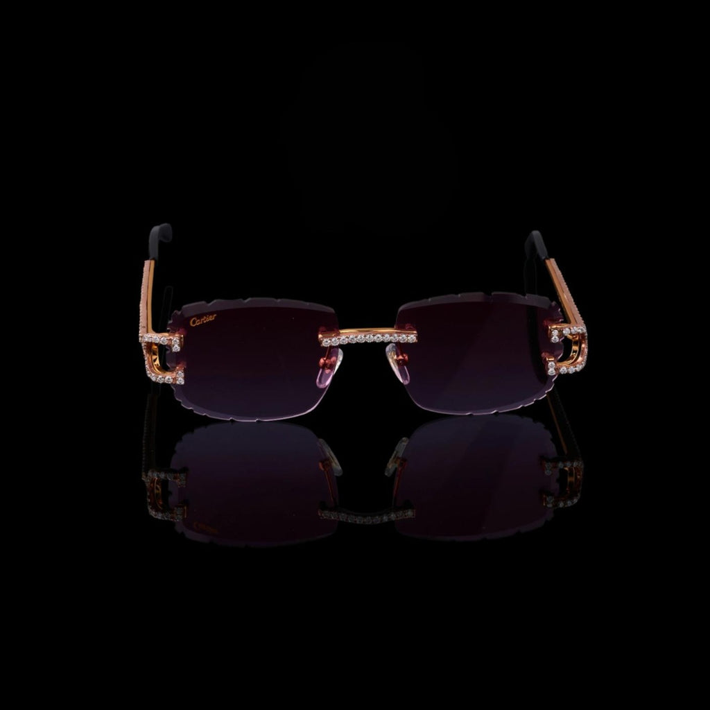 Luxury Purple Lens Moissanite Sunglasses