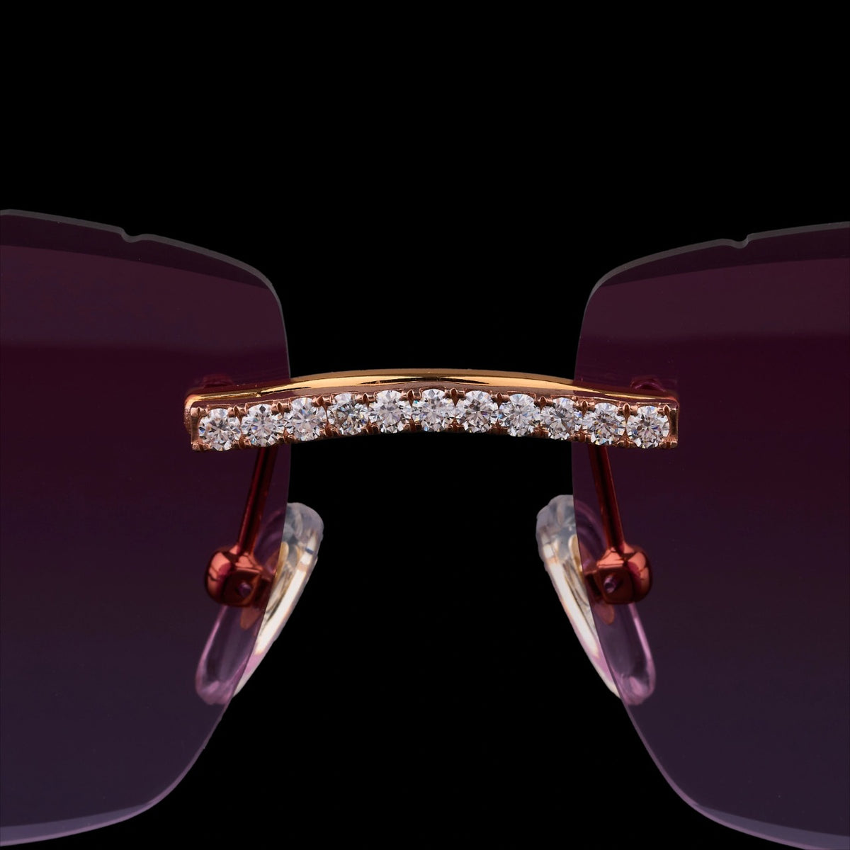 Luxury Purple Lens Moissanite Sunglasses