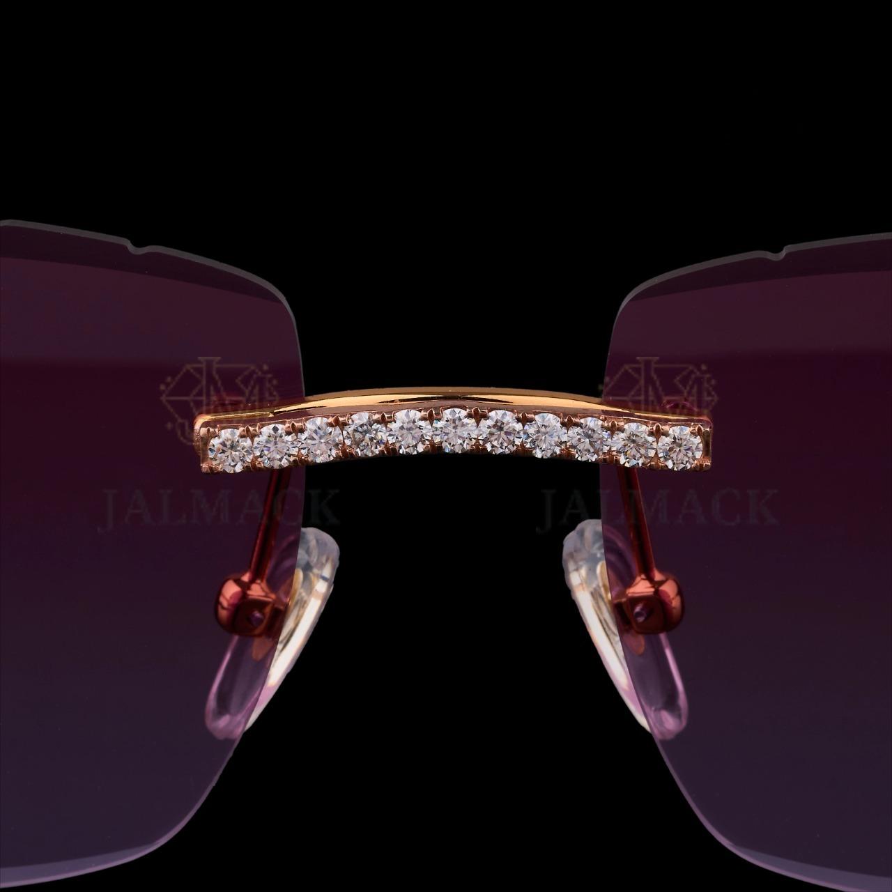Luxury Purple Lens Moissanite Sunglasses