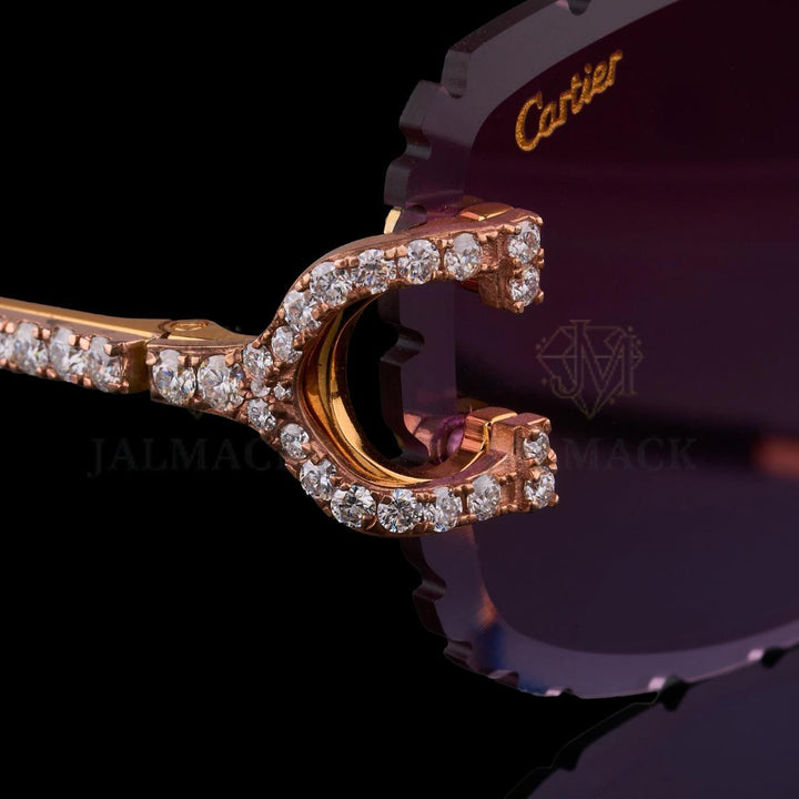 Luxury Purple Lens Moissanite Sunglasses