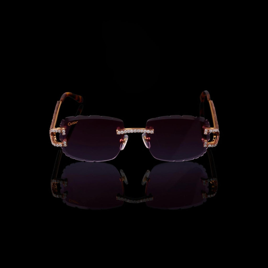 Luxury Purple Gradient Rimless Sunglasses