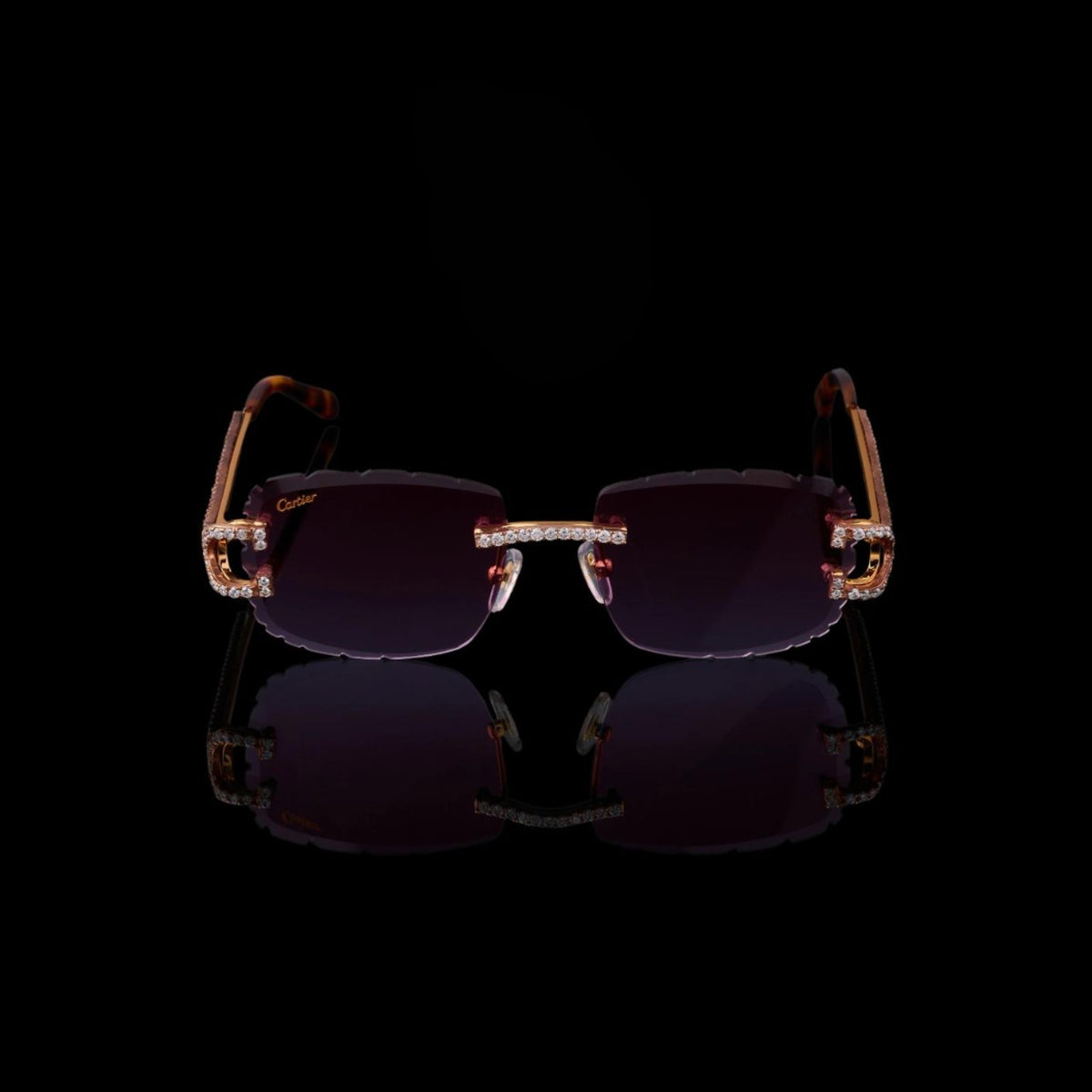 Luxury Purple Gradient Rimless Sunglasses