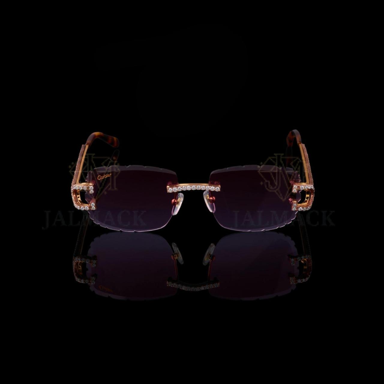 Luxury Purple Gradient Rimless Sunglasses
