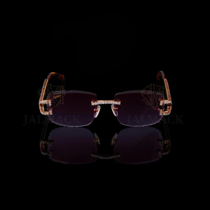Luxury Purple Gradient Rimless Sunglasses