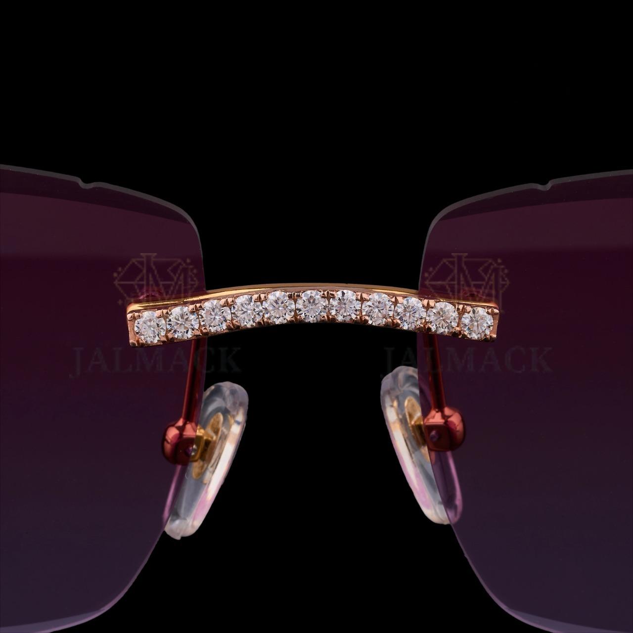 Luxury Purple Gradient Rimless Sunglasses