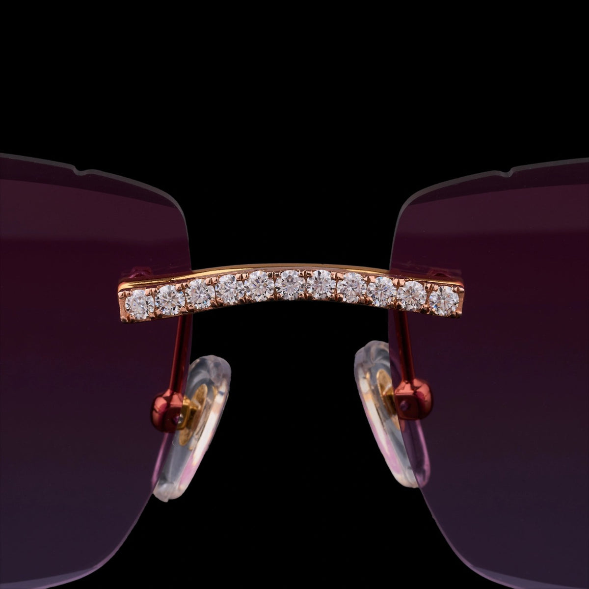 Luxury Purple Gradient Rimless Sunglasses