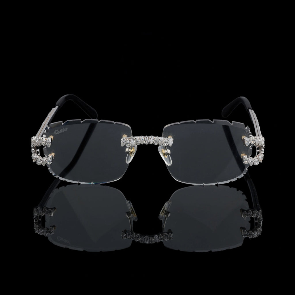 Luxury Black Rimless Moissanite Sunglasses