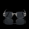 Luxury Black Rimless Moissanite Sunglasses