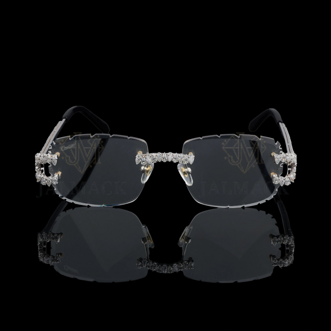 Luxury Princess Cut Moissanite Rimless Sunglasses