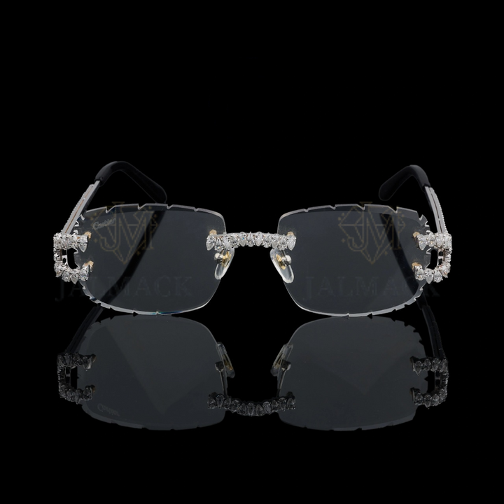 Luxury Princess Cut Moissanite Rimless Sunglasses