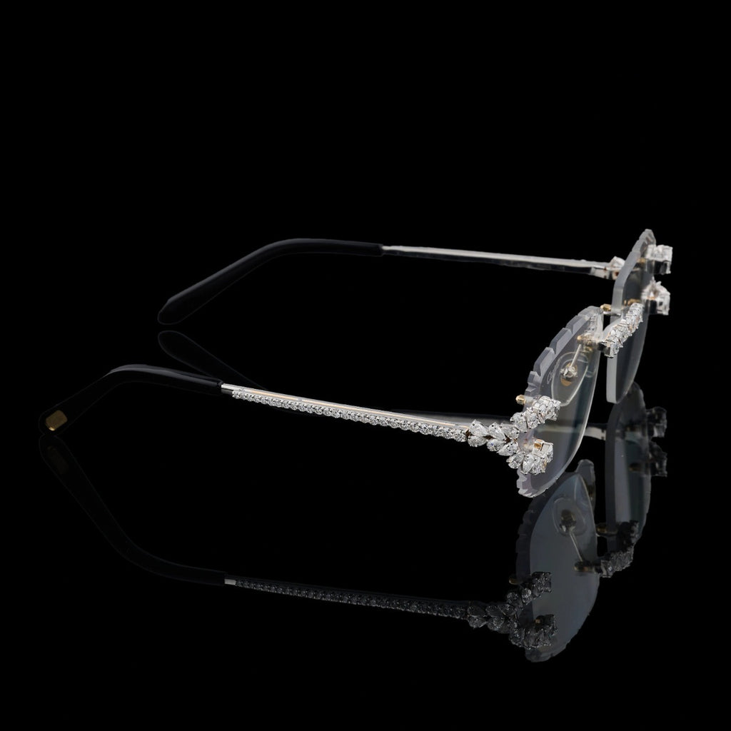 Luxury Black Rimless Moissanite Sunglasses