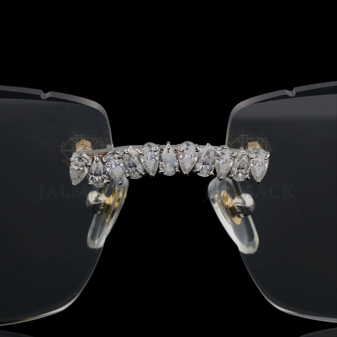 Luxury Princess Cut Moissanite Rimless Sunglasses