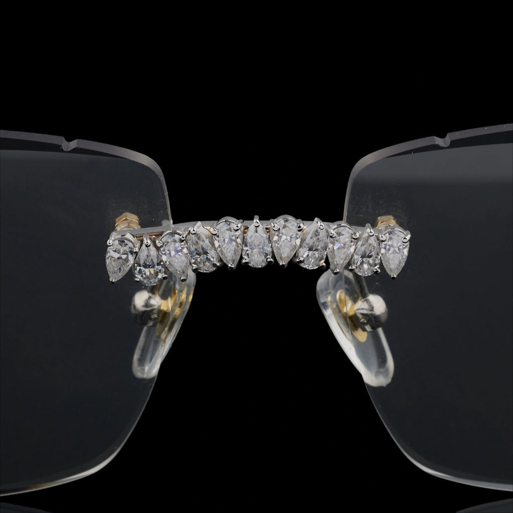 Luxury Black Rimless Moissanite Sunglasses
