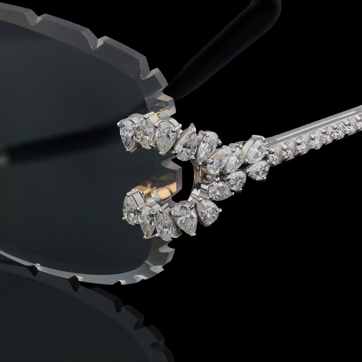 Luxury Princess Cut Moissanite Rimless Sunglasses
