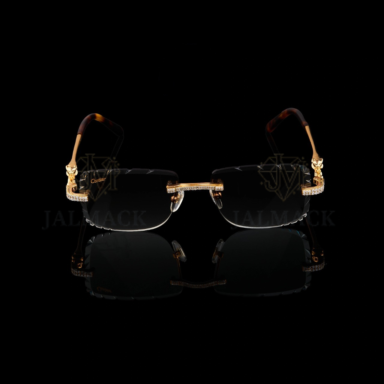 Luxury Gold Panther Moissanite Sunglasses