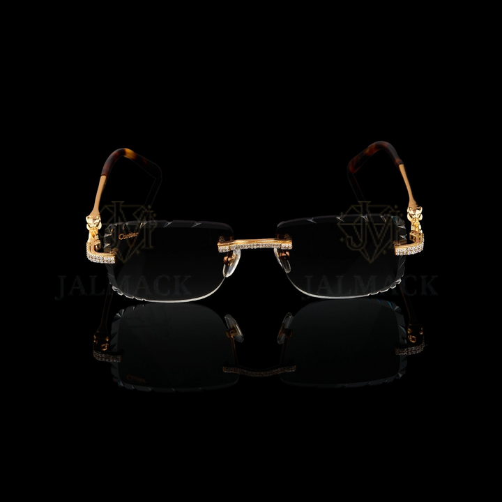Luxury Gold Panther Moissanite Sunglasses