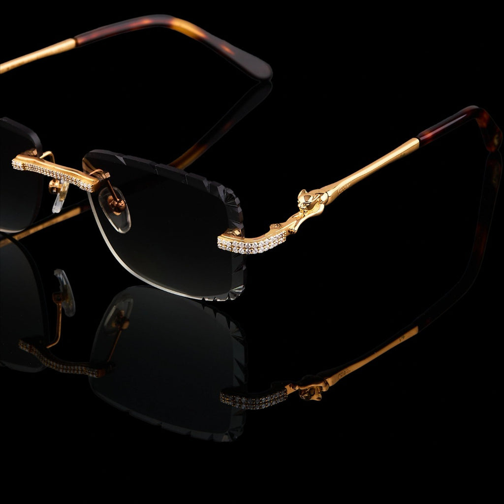 Luxury Gold Panther Moissanite Sunglasses