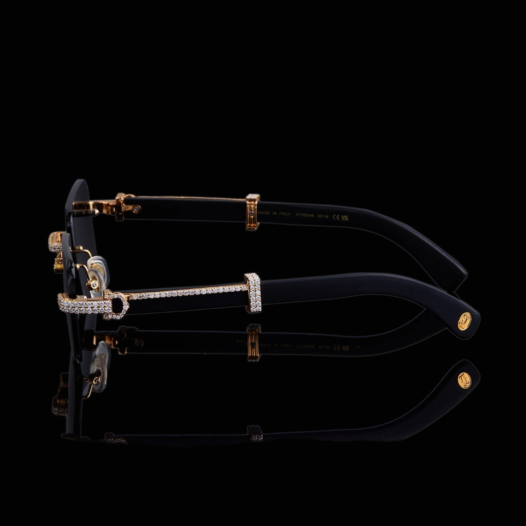 Luxury Black Diamond Rimless Sunglasses