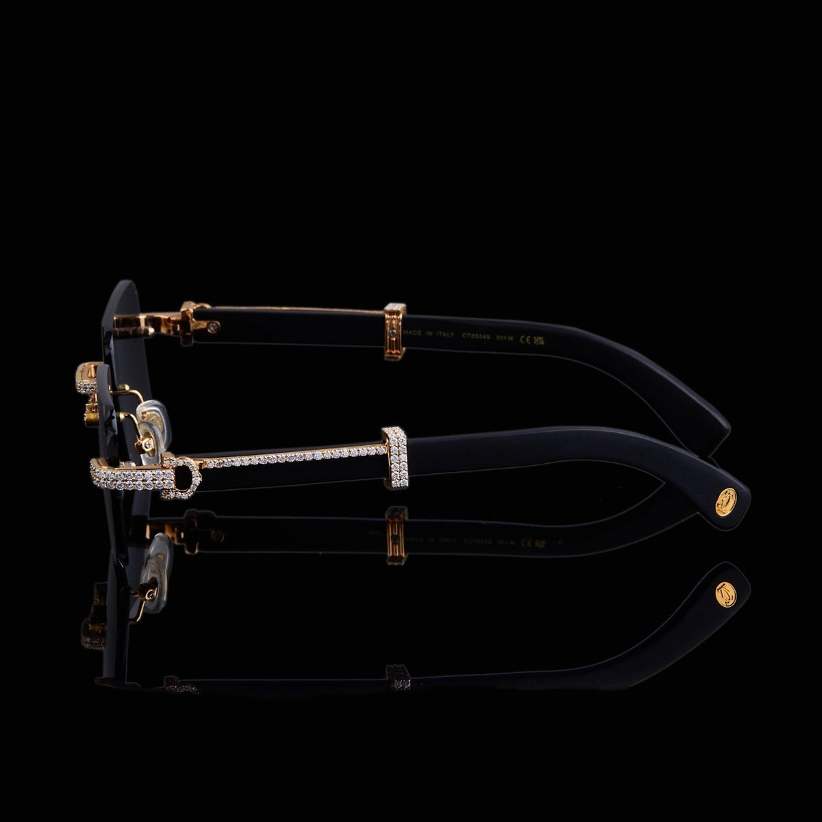 Luxury Black Diamond Rimless Sunglasses