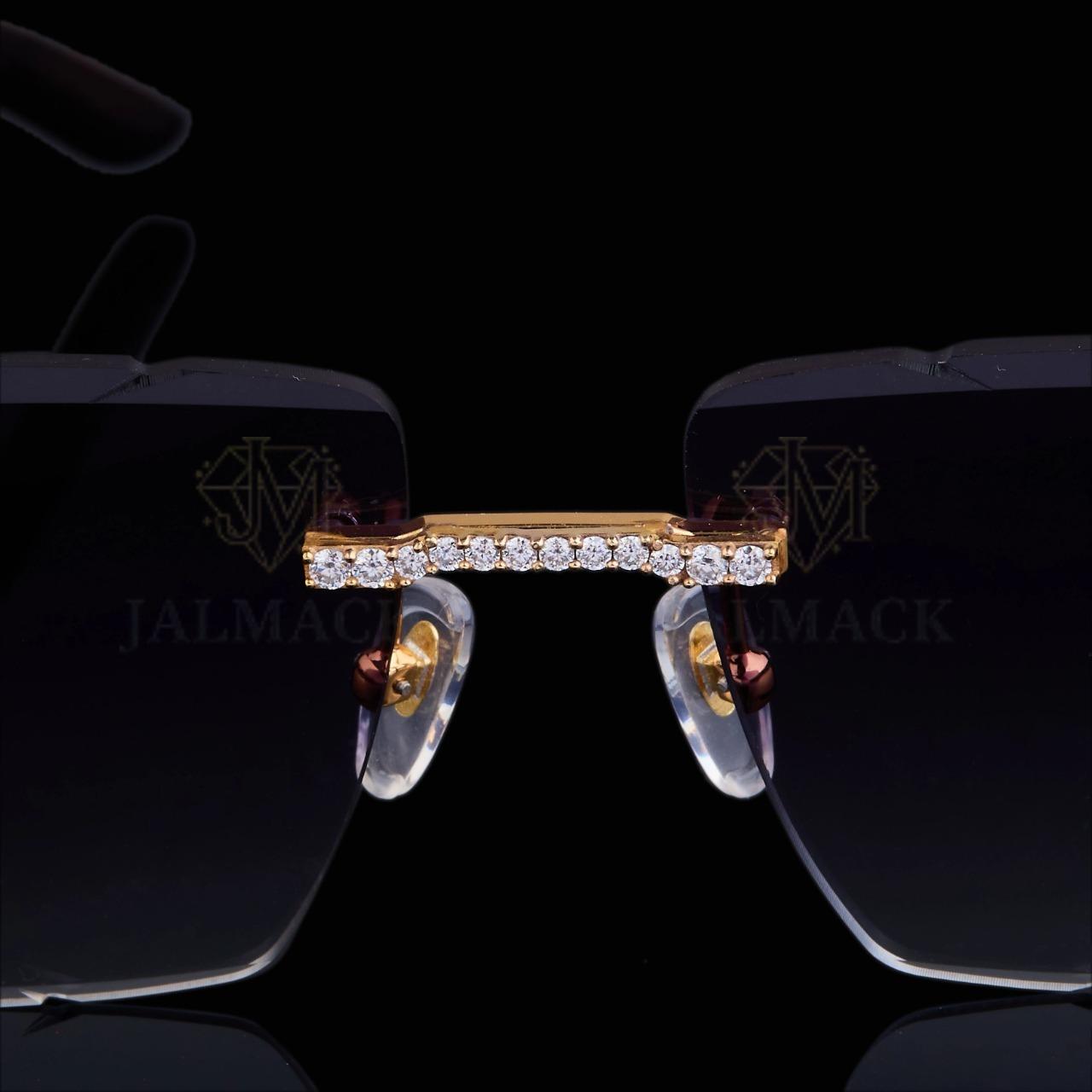 Luxury Black Diamond Rimless Sunglasses
