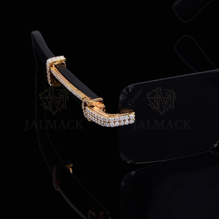 Luxury Black Diamond Rimless Sunglasses