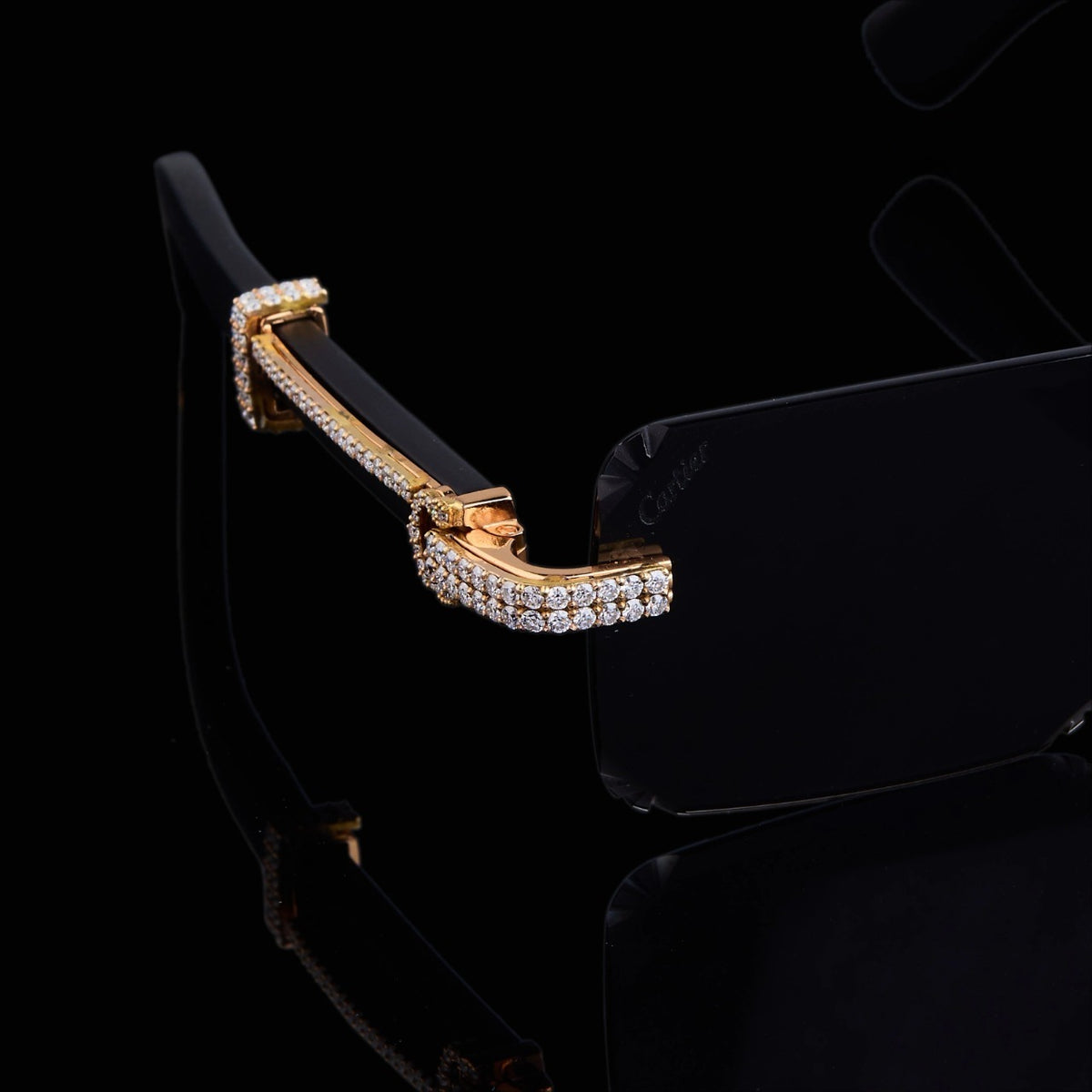 Luxury Black Diamond Rimless Sunglasses