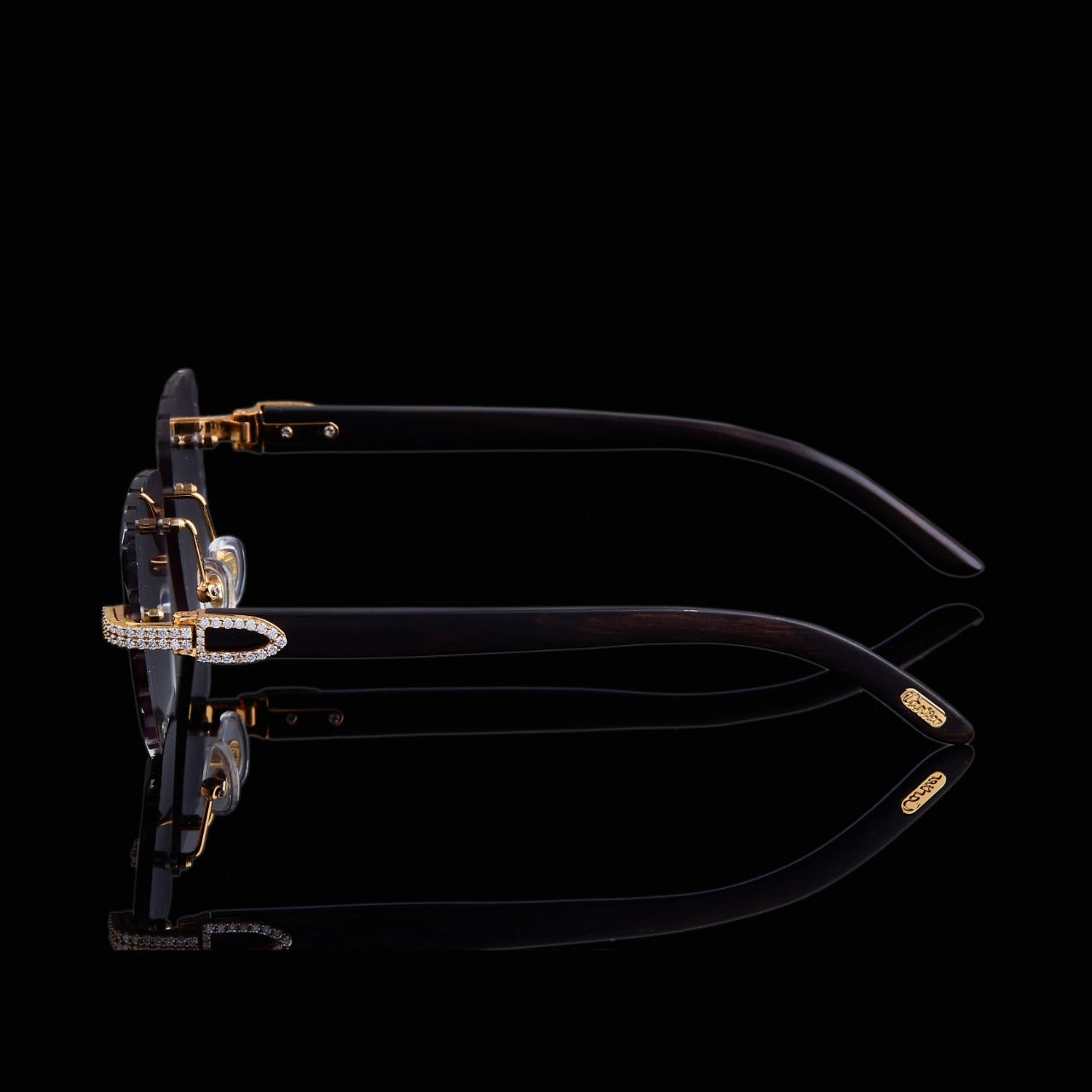 Luxury Gold Moissanite Rimless Sunglasses