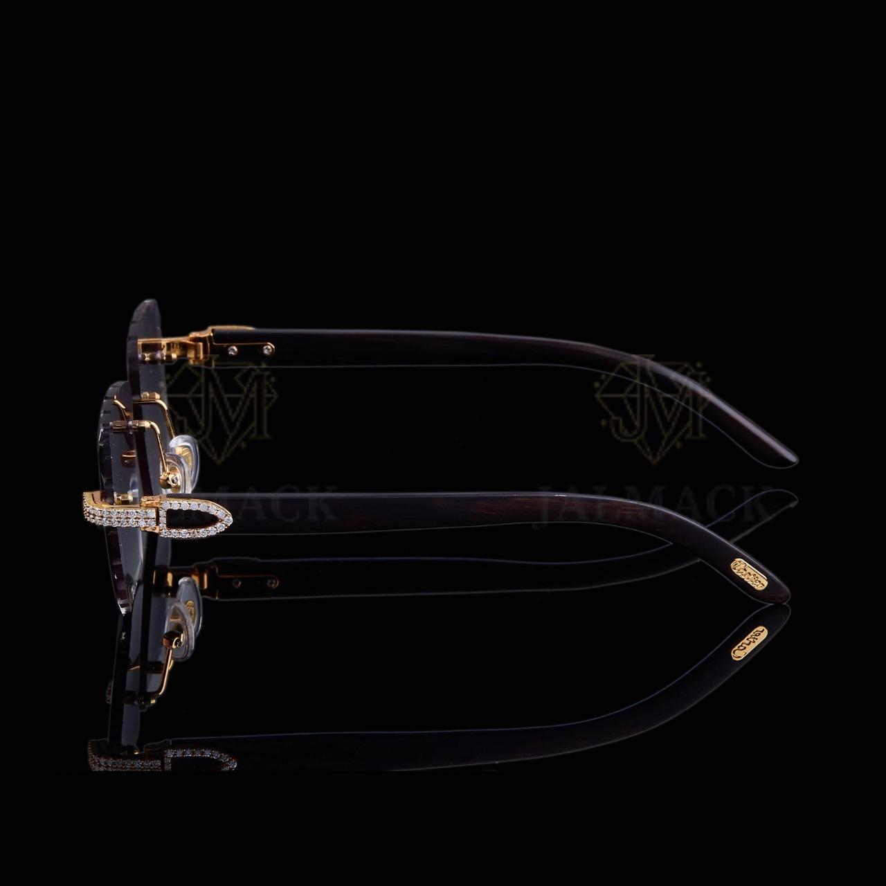 Luxury Gold Moissanite Rimless Sunglasses