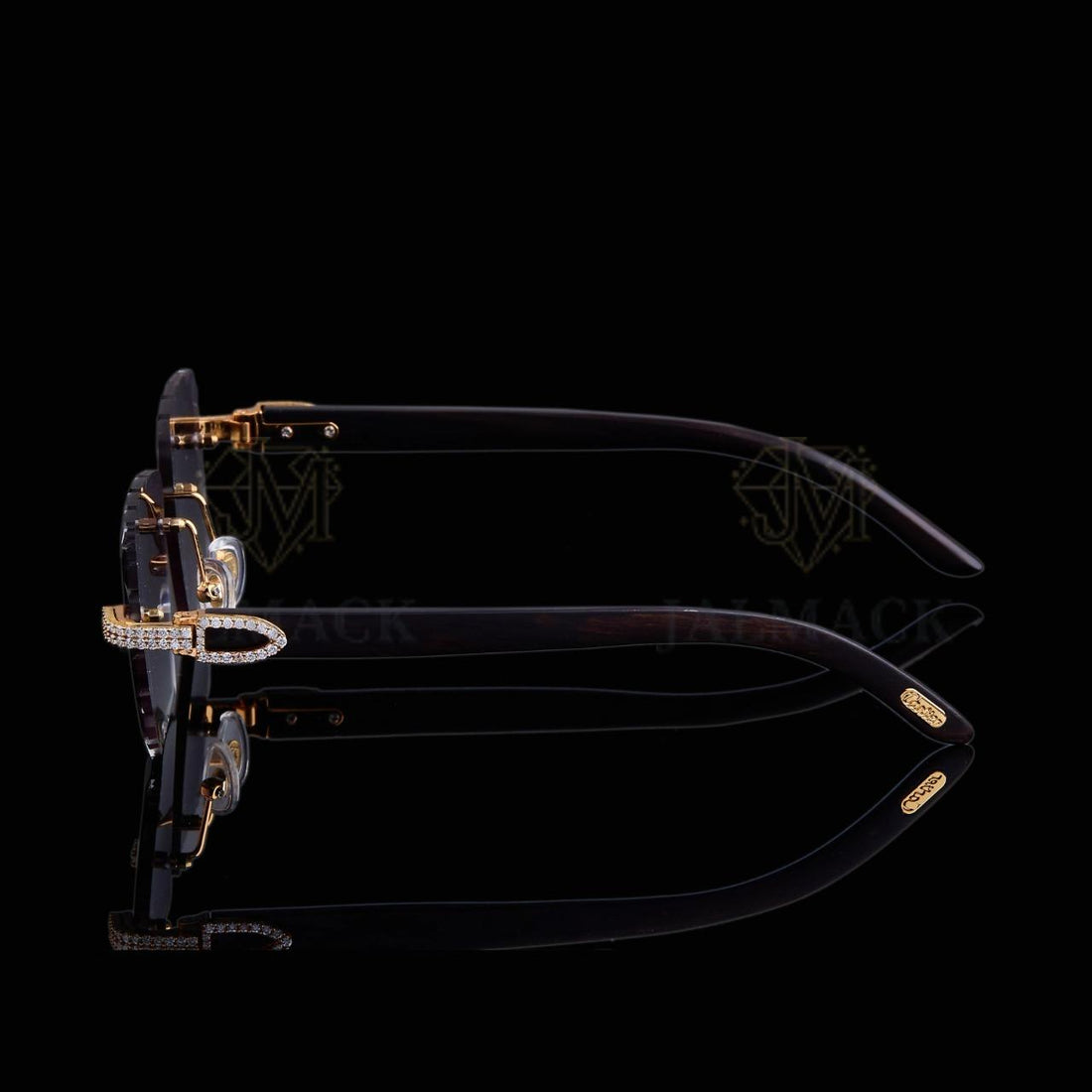 Luxury Gold Moissanite Rimless Sunglasses