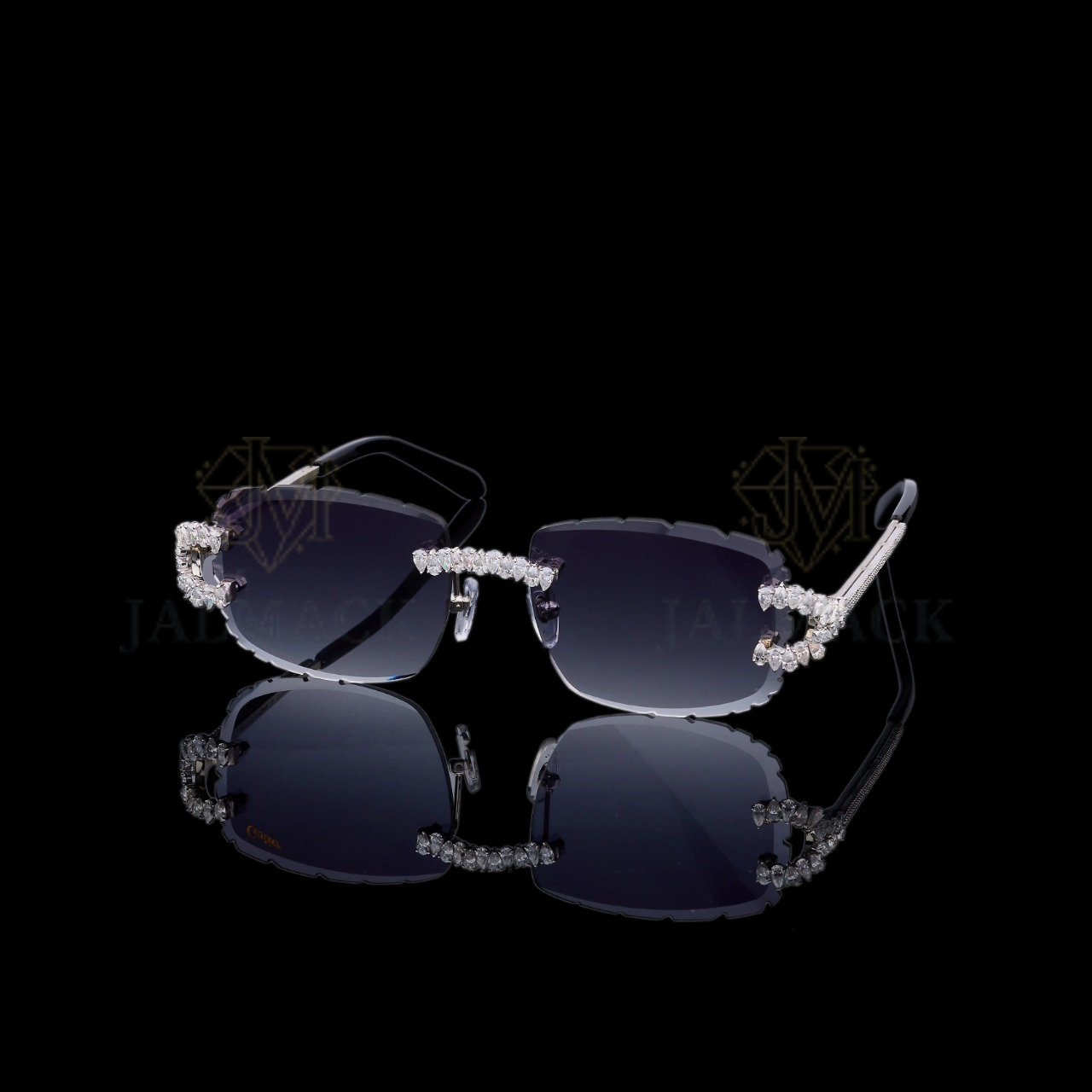 Luxury Silver Moissanite Rimless Sunglasses