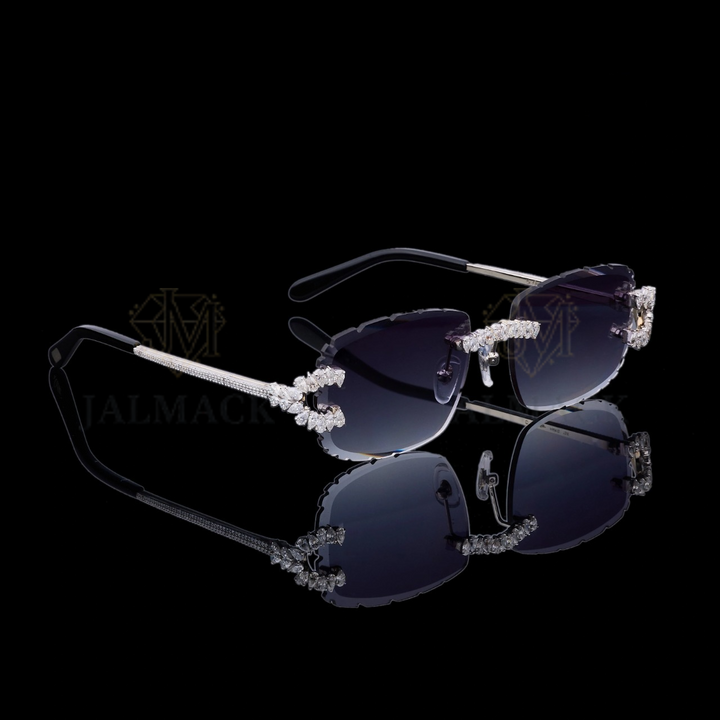 Luxury Silver Moissanite Rimless Sunglasses