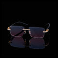Luxury Rose Gold Moissanite Rimless Sunglasses