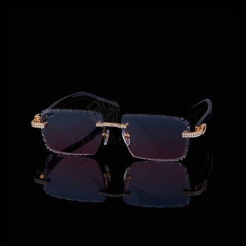 Luxury Rose Gold Moissanite Rimless Sunglasses