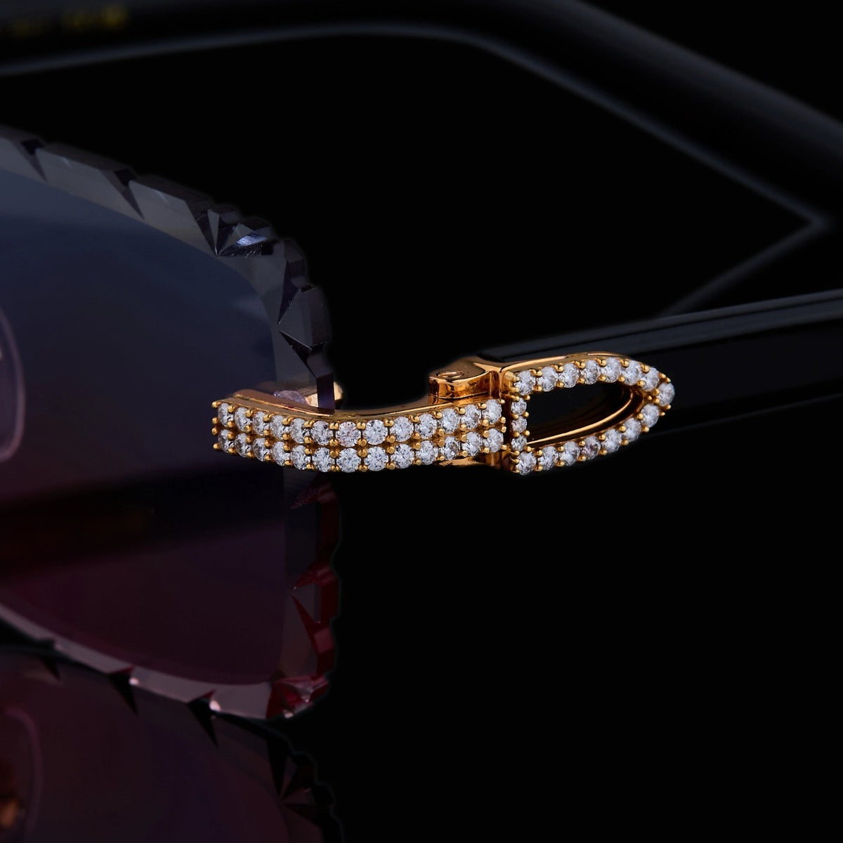 Luxury Rose Gold Moissanite Rimless Sunglasses