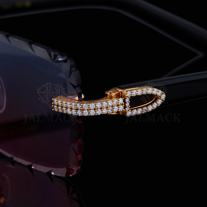 Luxury Rose Gold Moissanite Rimless Sunglasses