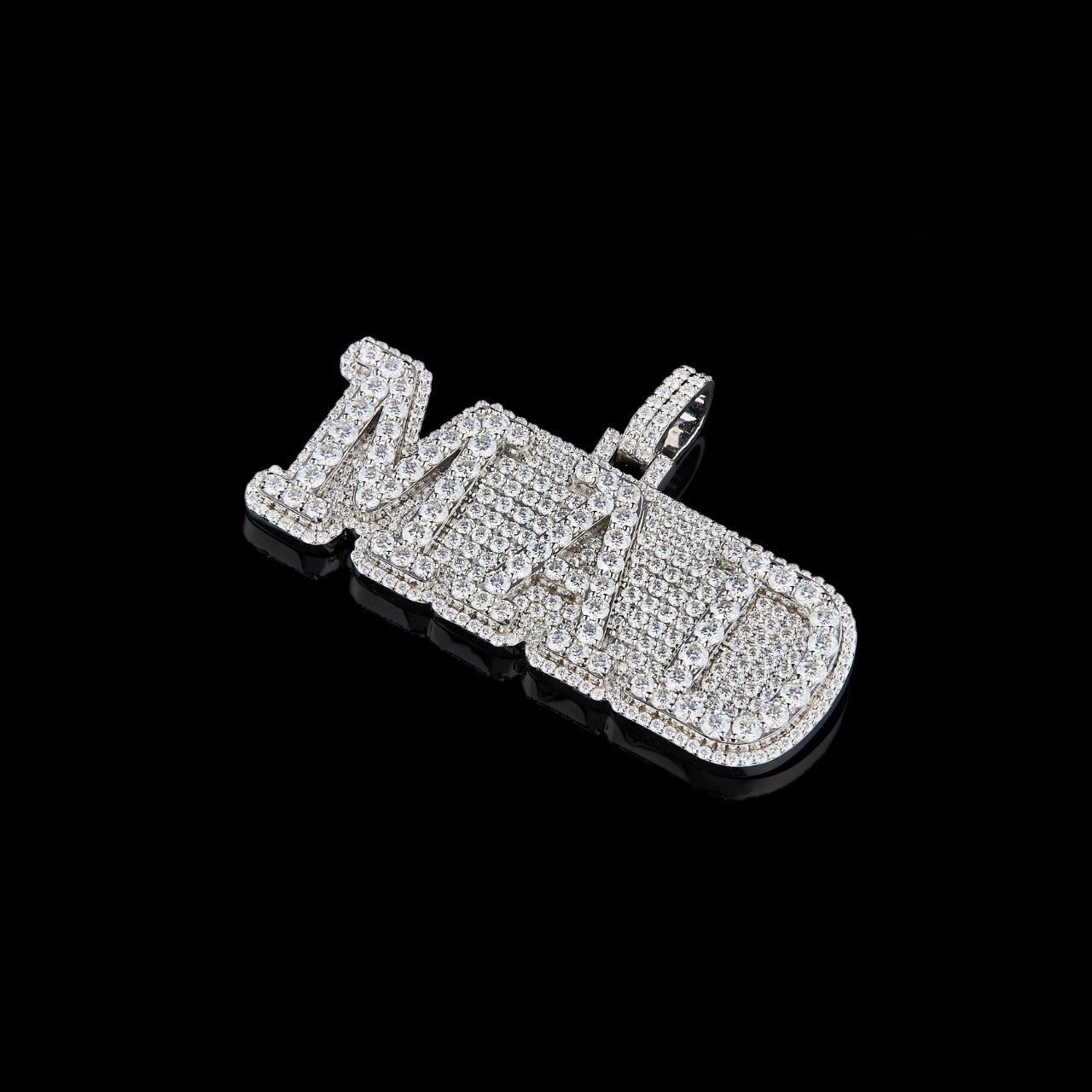 Custom MAD Moissanite Letter Pendant VVS1 D Color Fully Iced Out
