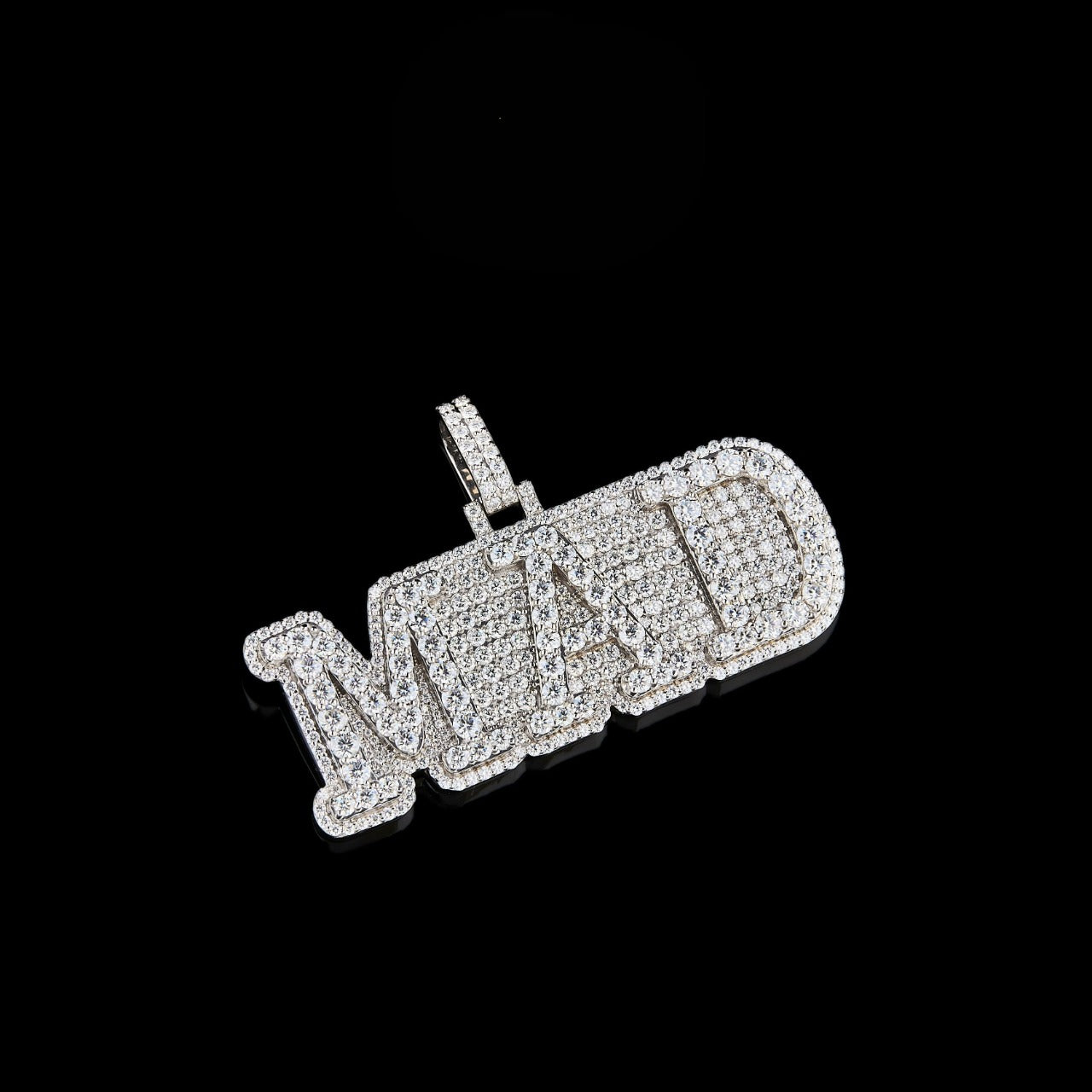 Custom MAD Moissanite Letter Pendant VVS1 D Color Fully Iced Out