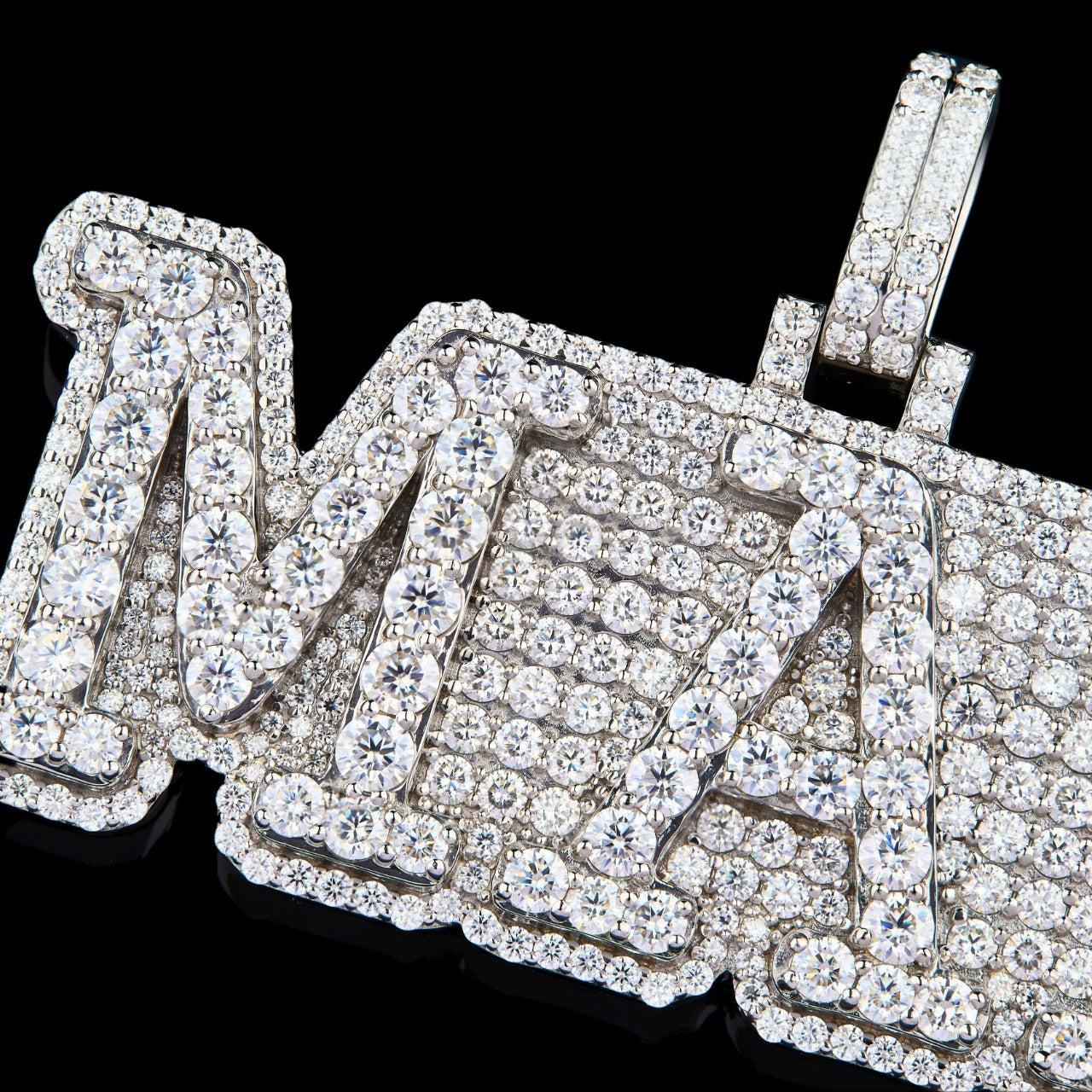 Custom MAD Moissanite Letter Pendant VVS1 D Color Fully Iced Out