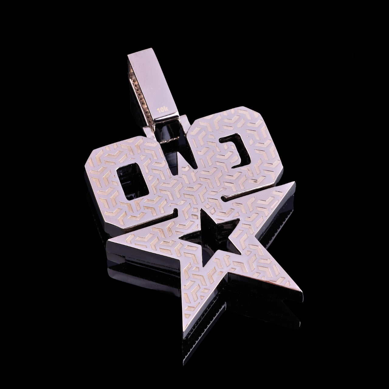 Custom GO Star Moissanite Logo Pendant VVS1 D Color Fully Iced Out
