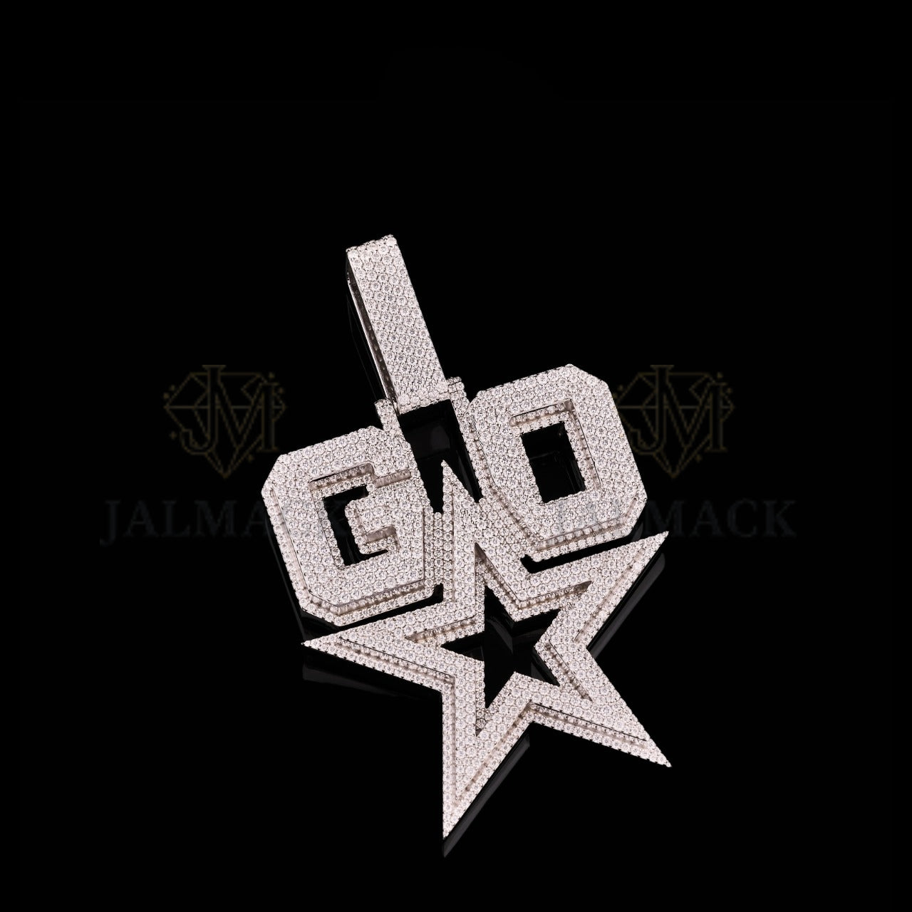 Custom GO Star Moissanite Logo Pendant VVS1 D Color Fully Iced Out