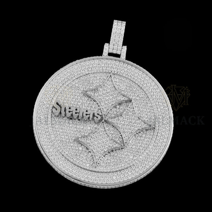 Steelers Logo Moissanite Medallion Pendant VVS1 D Color Fully Iced Out