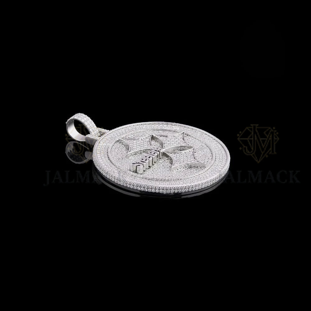 Steelers Logo Moissanite Medallion Pendant VVS1 D Color Fully Iced Out
