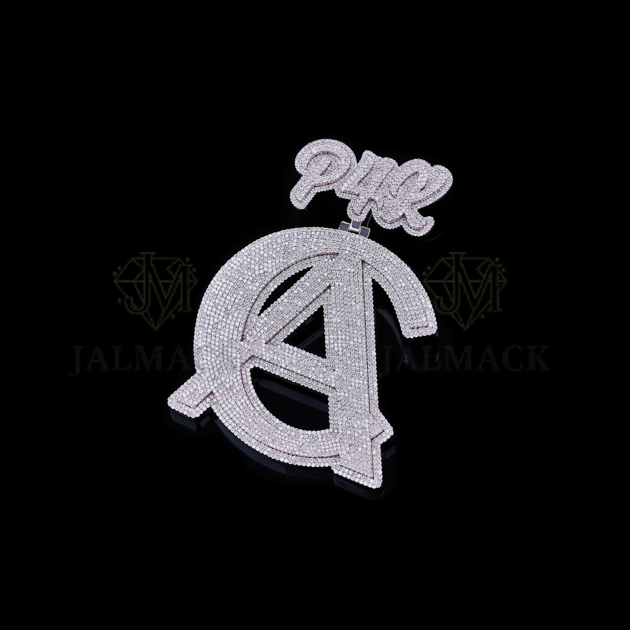Custom CA Monogram Moissanite Pendant VVS1 D Color Fully Iced Out