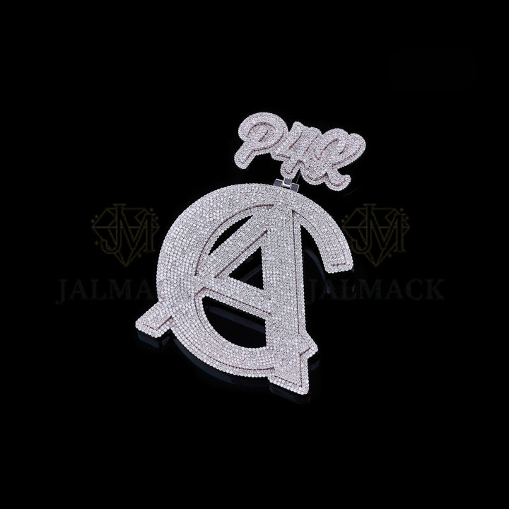 Custom CA Monogram Moissanite Pendant VVS1 D Color Fully Iced Out