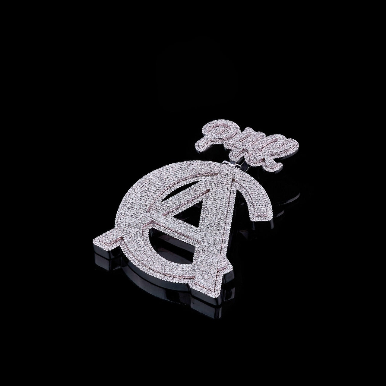 Custom CA Monogram Moissanite Pendant VVS1 D Color Fully Iced Out