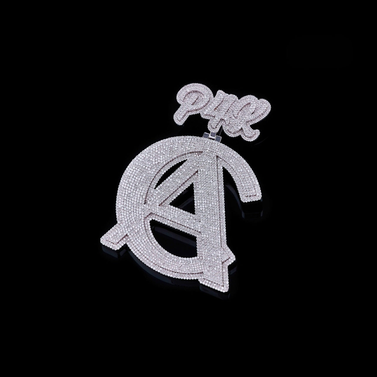 Custom CA Monogram Moissanite Pendant VVS1 D Color Fully Iced Out