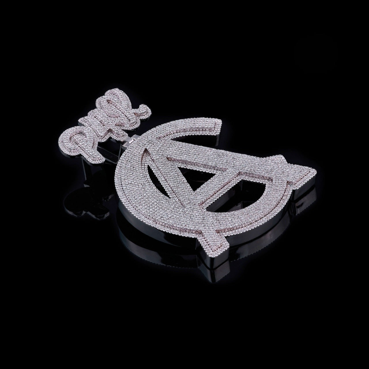 Custom CA Monogram Moissanite Pendant VVS1 D Color Fully Iced Out
